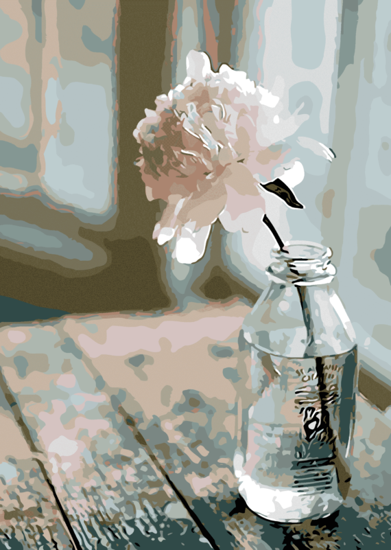 Malowanie po numerach – Kwiatek w butelce
