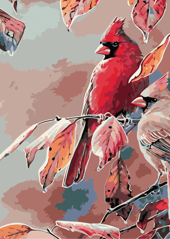 Malowanie po numerach – Ptaszki