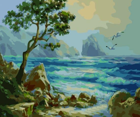Malowanie po numerach – Dzika plaża – 30×40 rama